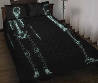 Human Skeleton X-Ray Print Quilt Bed Set