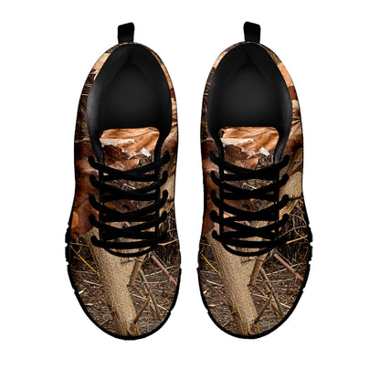 Hunting Camo Pattern Print Black Sneakers