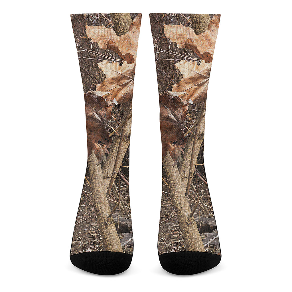 Hunting Camo Pattern Print Crew Socks