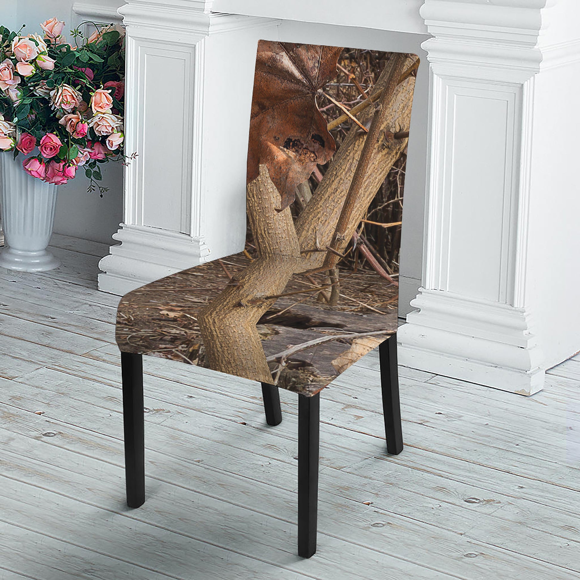 Hunting Camo Pattern Print Dining Chair Slipcover