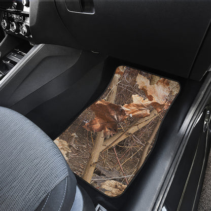 Hunting Camo Pattern Print Front and Back Car Floor Mats