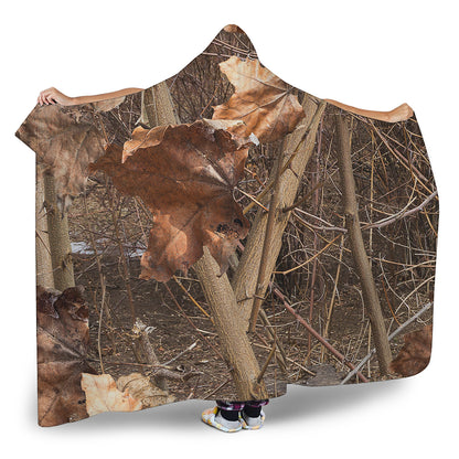 Hunting Camo Pattern Print Hooded Blanket