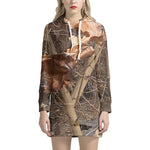 Hunting Camo Pattern Print Hoodie Dress