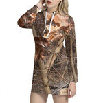 Hunting Camo Pattern Print Hoodie Dress