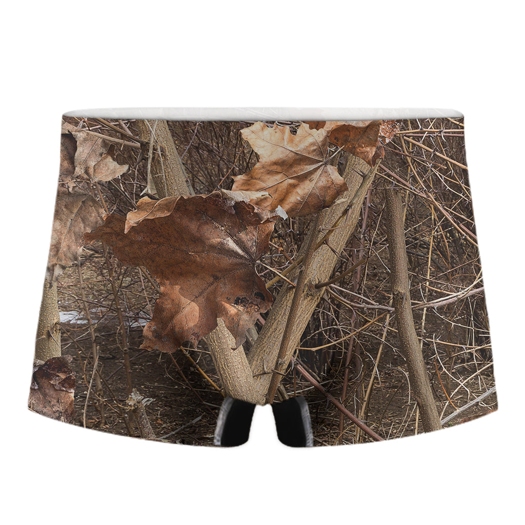 Hunting Camo Pattern Print Men's Boxer Briefs