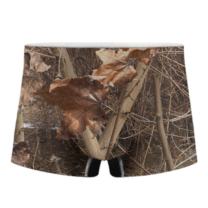 Hunting Camo Pattern Print Men's Boxer Briefs