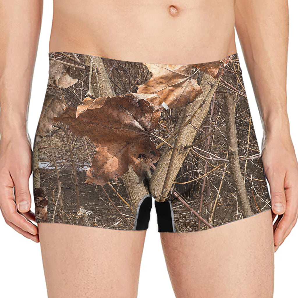 Hunting Camo Pattern Print Men's Boxer Briefs