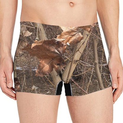 Hunting Camo Pattern Print Men's Boxer Briefs