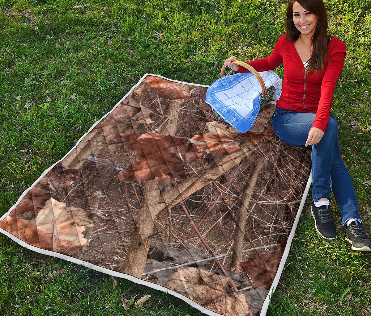 Hunting Camo Pattern Print Quilt