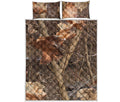 Hunting Camo Pattern Print Quilt Bed Set
