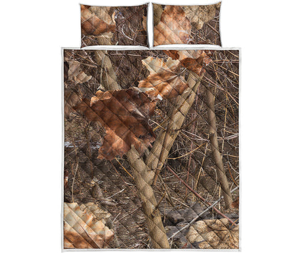 Hunting Camo Pattern Print Quilt Bed Set