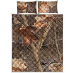 Hunting Camo Pattern Print Quilt Bed Set