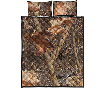 Hunting Camo Pattern Print Quilt Bed Set
