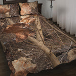 Hunting Camo Pattern Print Quilt Bed Set