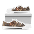 Hunting Camo Pattern Print White Low Top Sneakers