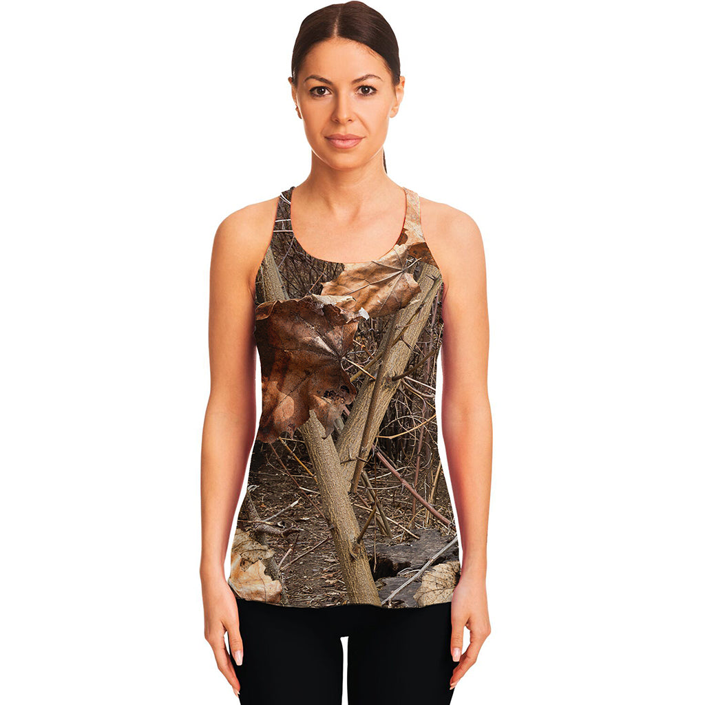 Hunting Camo Pattern Print Women's Racerback Tank Top