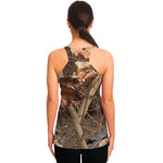 Hunting Camo Pattern Print Women's Racerback Tank Top
