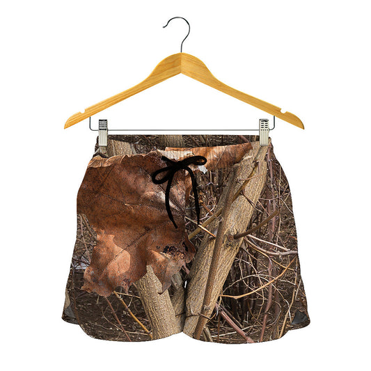 Hunting Camo Pattern Print Women's Shorts