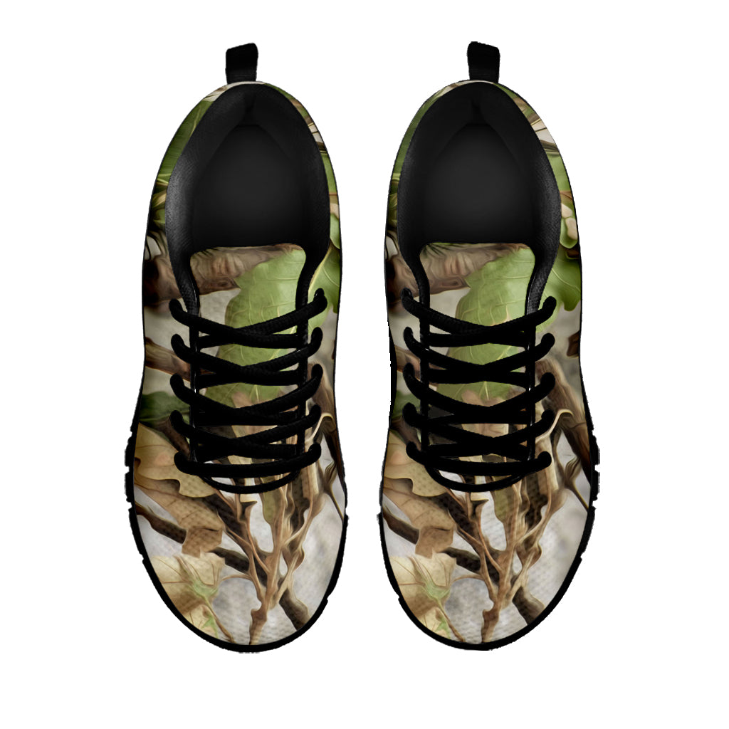 Hunting Camouflage Pattern Print Black Sneakers