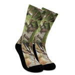 Hunting Camouflage Pattern Print Crew Socks