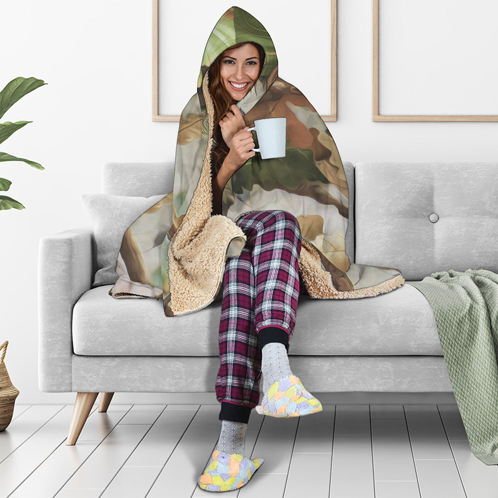 Hunting Camouflage Pattern Print Hooded Blanket