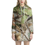 Hunting Camouflage Pattern Print Hoodie Dress