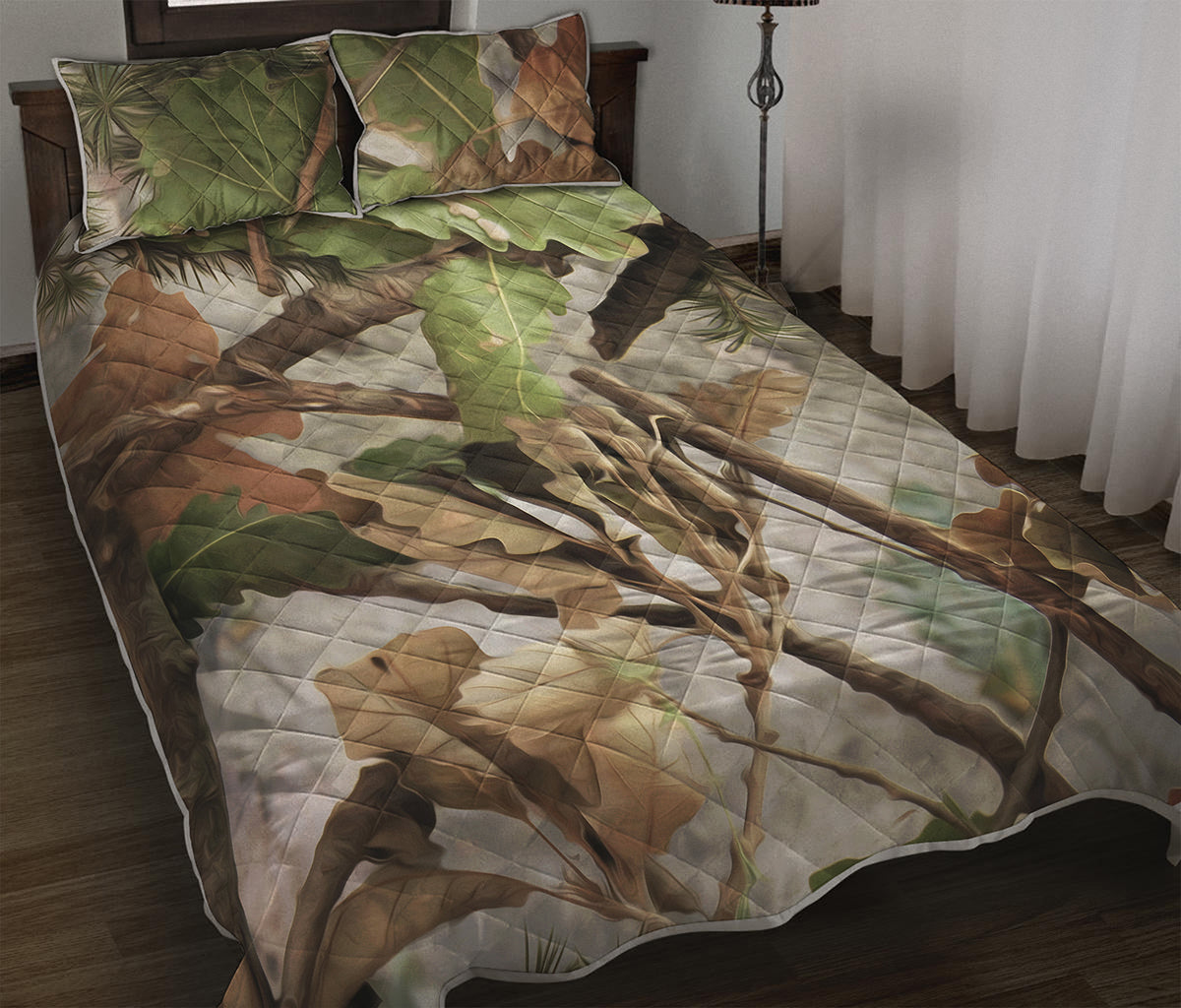 Hunting Camouflage Pattern Print Quilt Bed Set