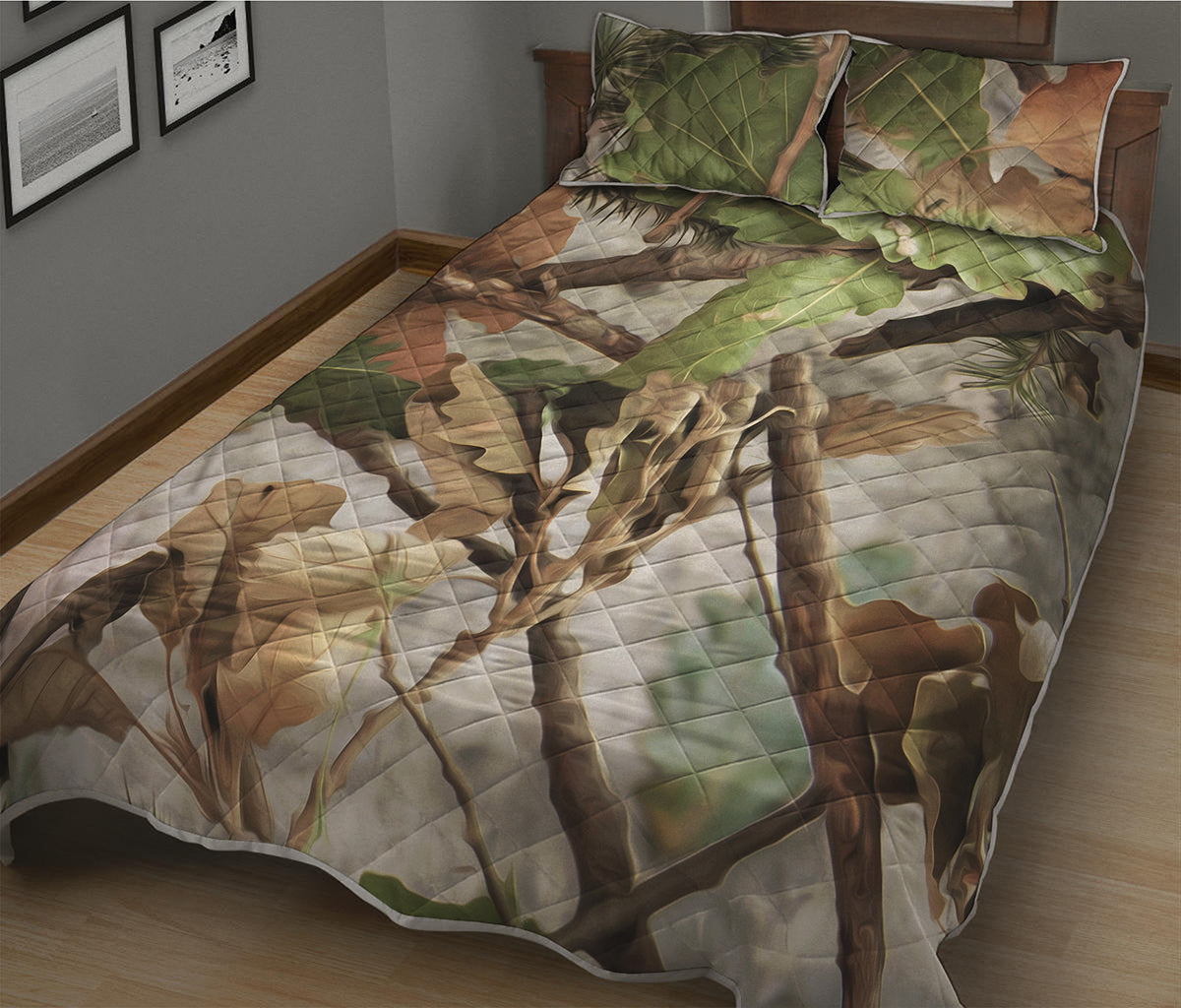 Hunting Camouflage Pattern Print Quilt Bed Set
