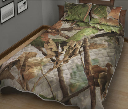 Hunting Camouflage Pattern Print Quilt Bed Set