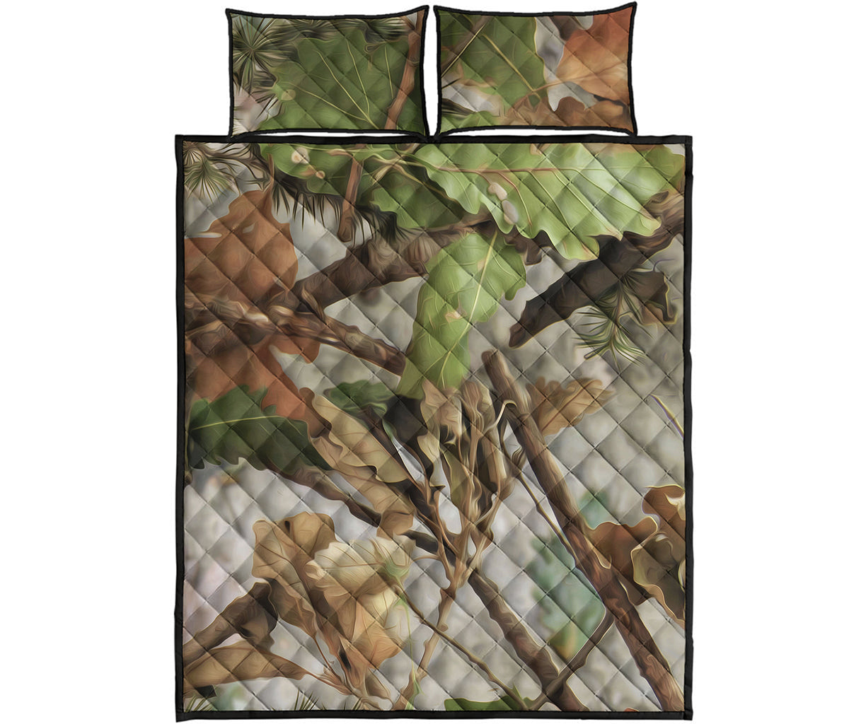 Hunting Camouflage Pattern Print Quilt Bed Set