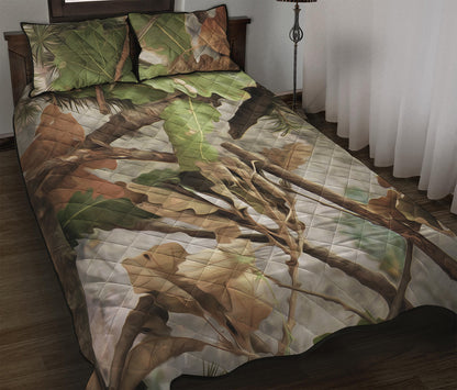 Hunting Camouflage Pattern Print Quilt Bed Set