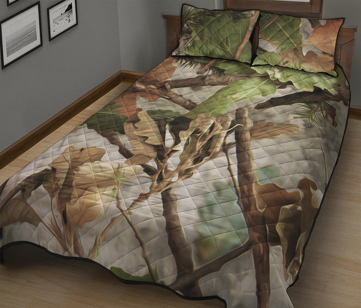 Hunting Camouflage Pattern Print Quilt Bed Set