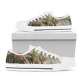 Hunting Camouflage Pattern Print White Low Top Sneakers