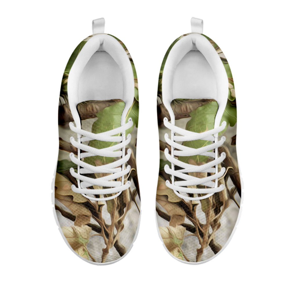 Hunting Camouflage Pattern Print White Sneakers