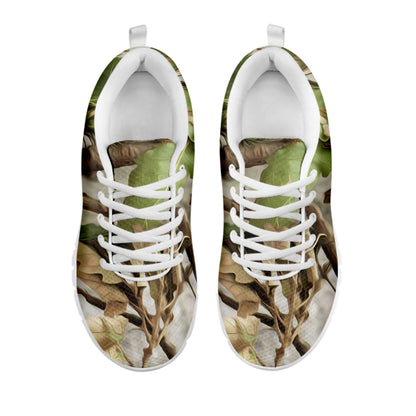 Hunting Camouflage Pattern Print White Sneakers