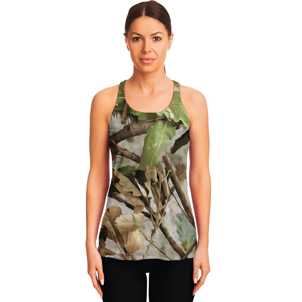 Hunting Camouflage Pattern Print Women's Racerback Tank Top