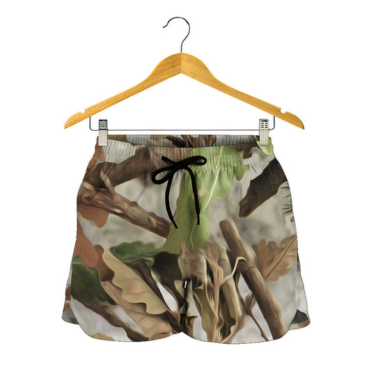 Hunting Camouflage Pattern Print Women's Shorts