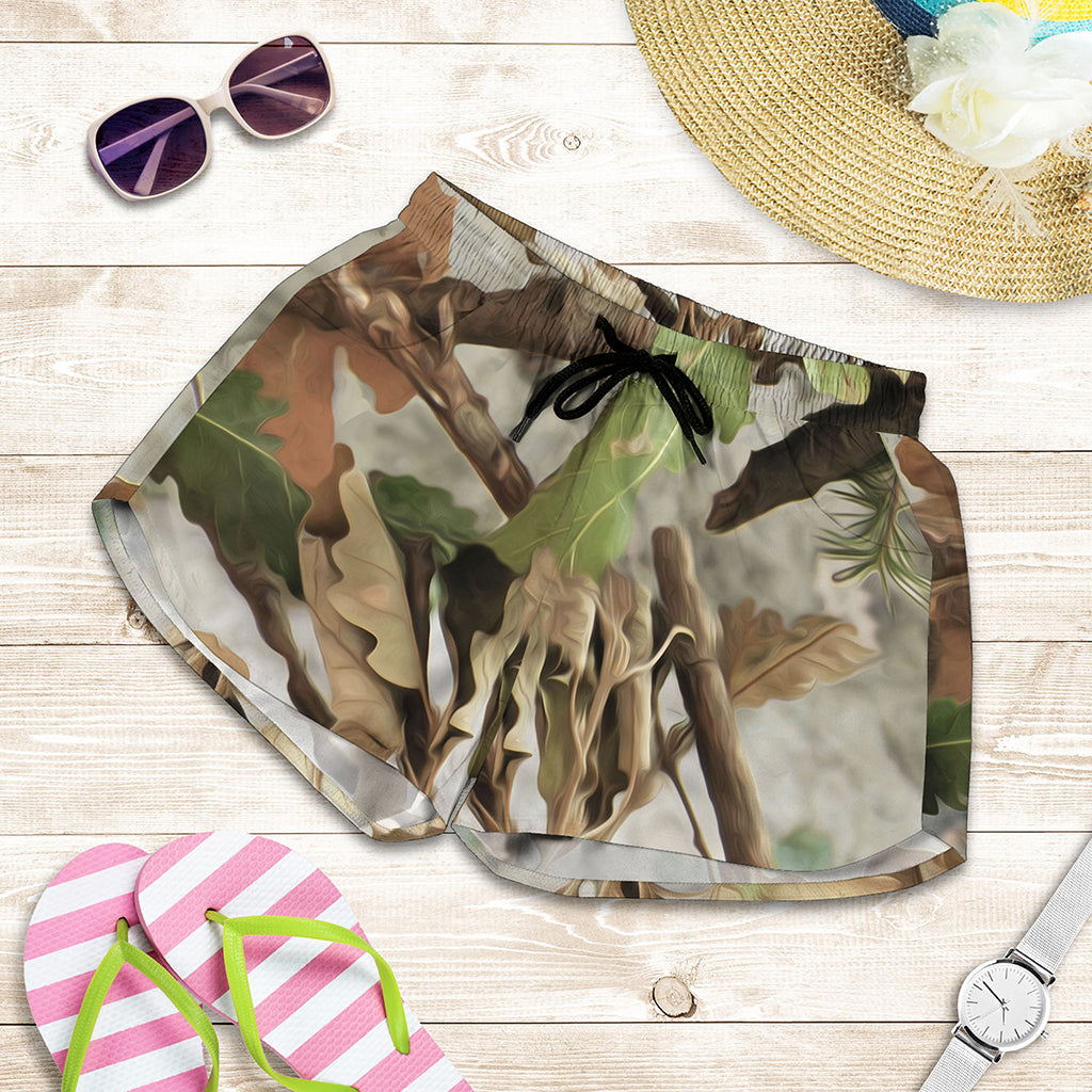 Hunting Camouflage Pattern Print Women's Shorts
