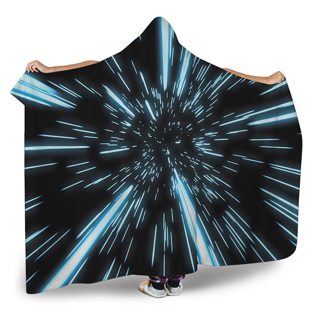 Hyperspace Lightspeed Print Hooded Blanket