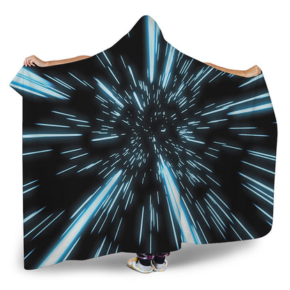 Hyperspace Lightspeed Print Hooded Blanket