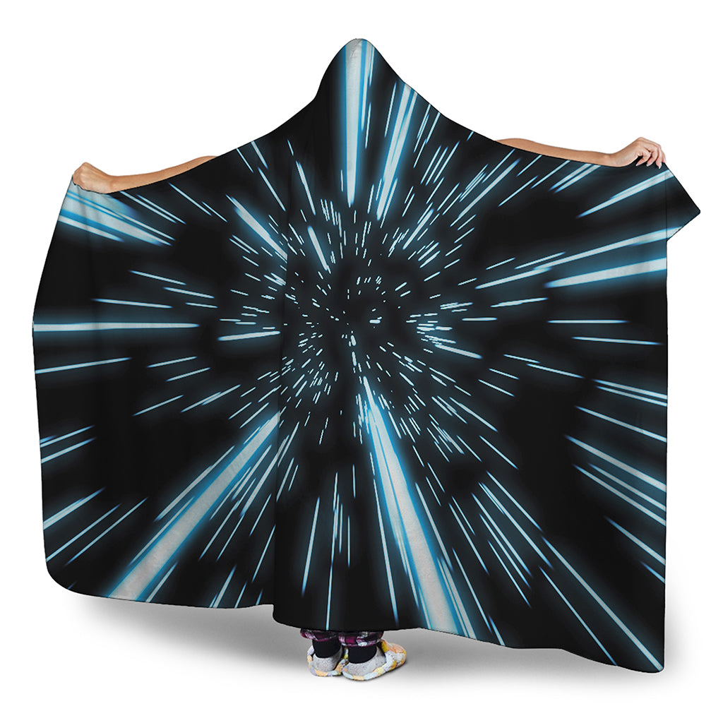 Hyperspace Lightspeed Print Hooded Blanket