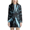 Hyperspace Lightspeed Print Pullover Hoodie Dress