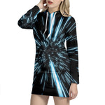 Hyperspace Lightspeed Print Hoodie Dress
