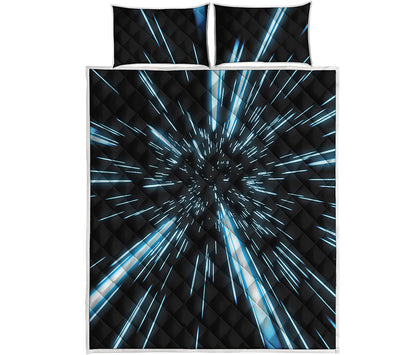 Hyperspace Lightspeed Print Quilt Bed Set