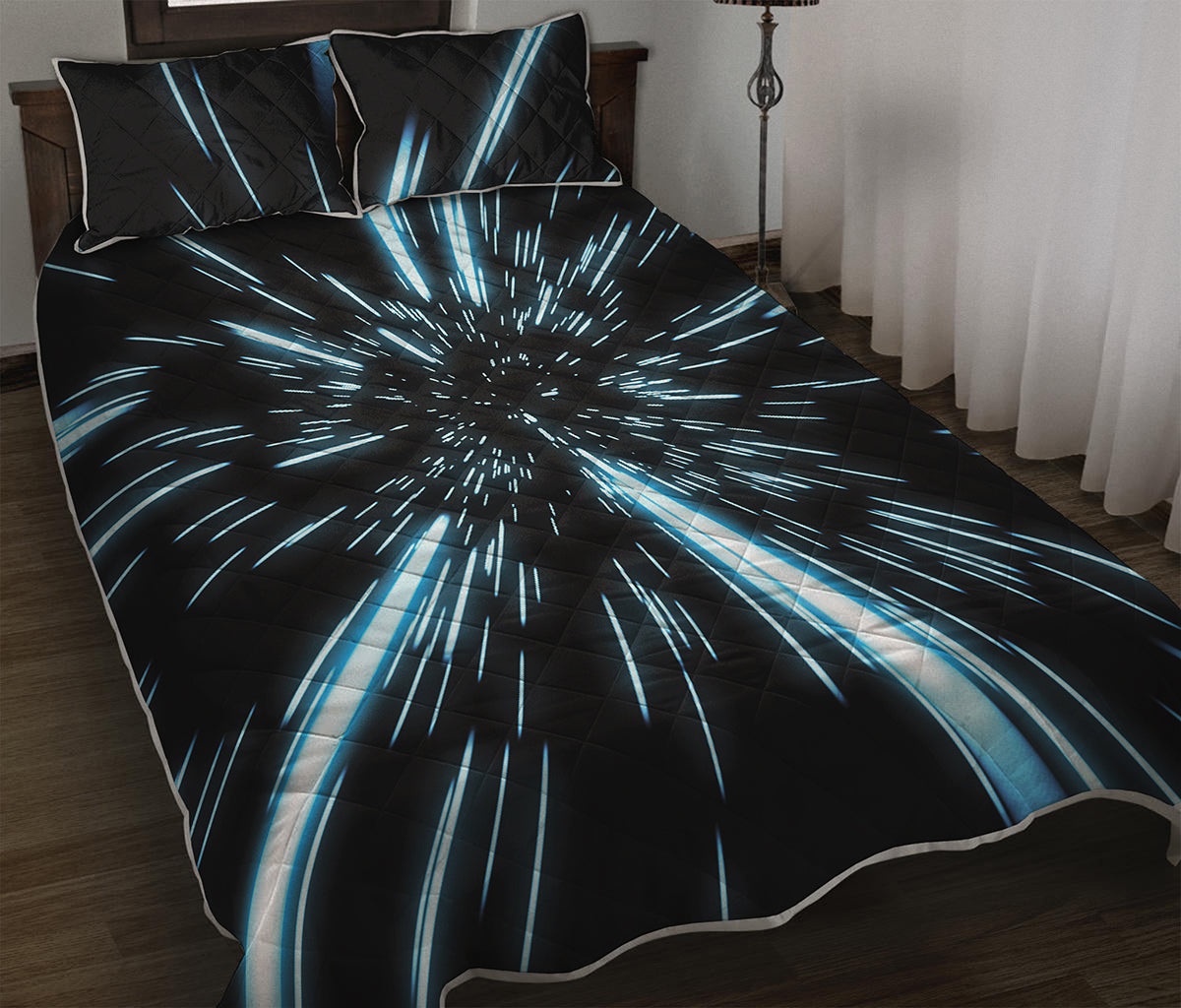 Hyperspace Lightspeed Print Quilt Bed Set