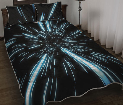 Hyperspace Lightspeed Print Quilt Bed Set
