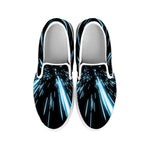Hyperspace Lightspeed Print White Slip On Shoes
