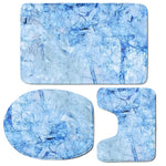 Ice Blue Marble Print 3 Piece Bath Mat Set