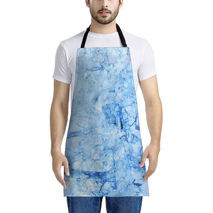 Ice Blue Marble Print Apron