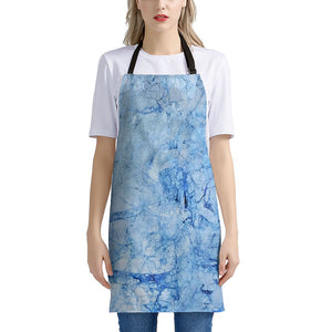 Ice Blue Marble Print Apron